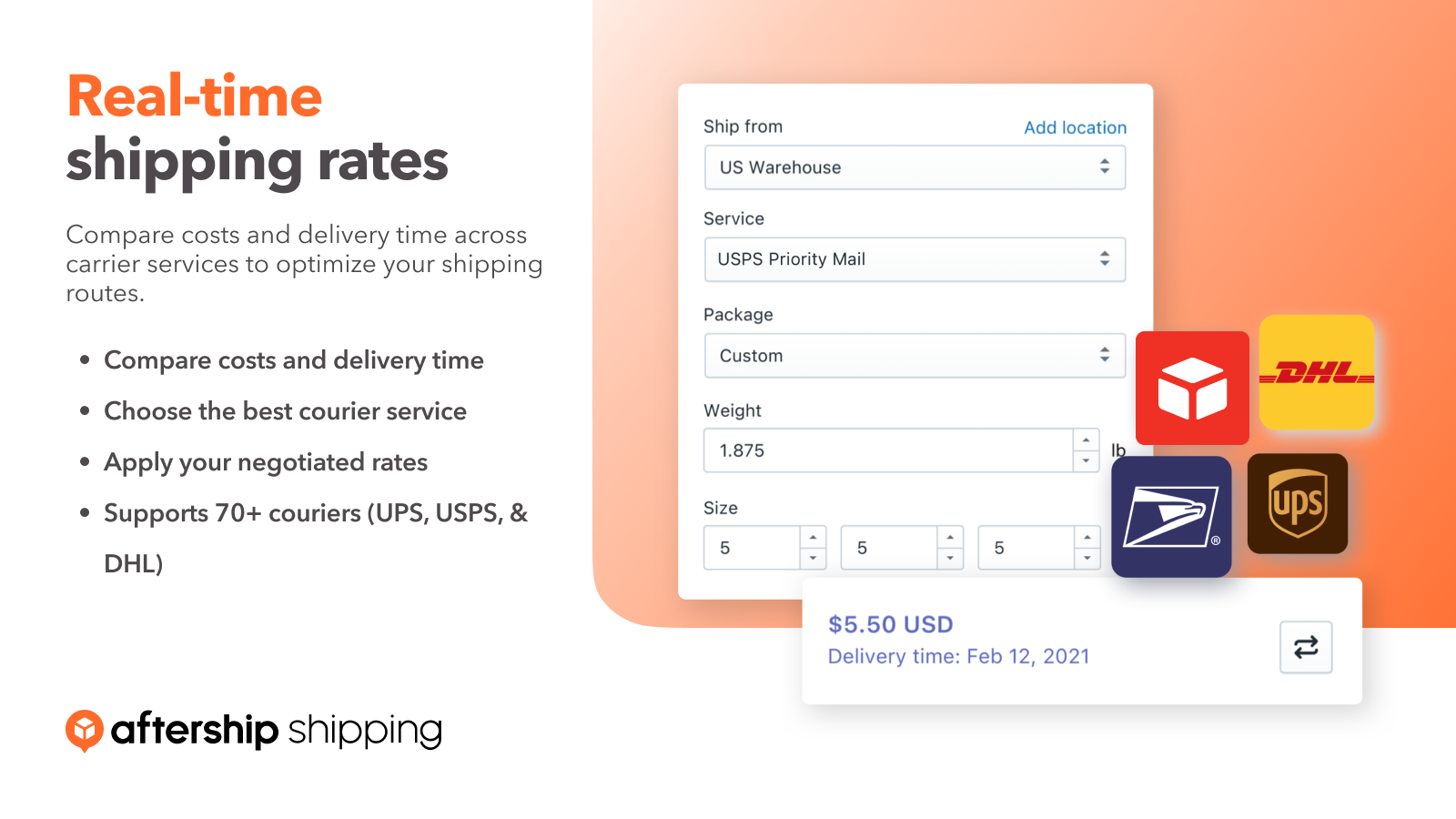 real time shipping rates