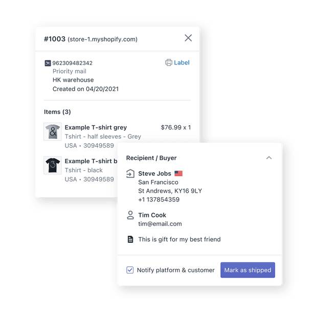 Notify sales channels automatically