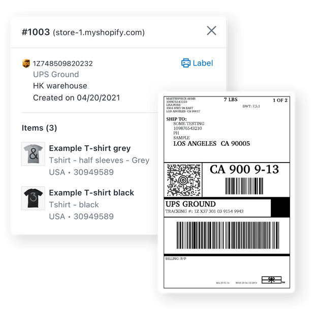 Imprimir etiquetas de envío - Postmen - La mejor aplicación de envío para Shopify