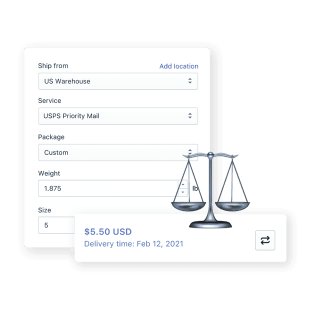 Real-time shipping rates