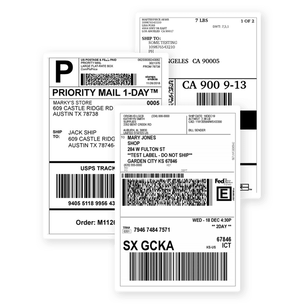 Etiquetas de envío certificadas por las Compañías de carrier