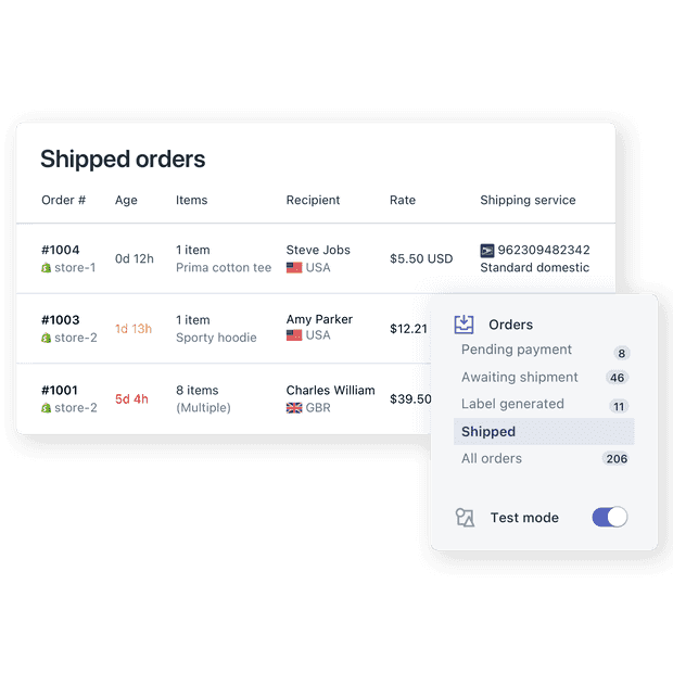 All shipments in one place